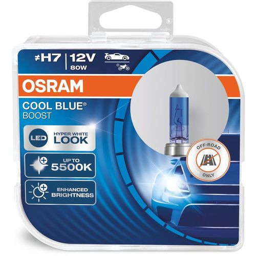 Лампа автомобильная галогенная Osram 62210CBB-HCB, H7, 12В, 80Вт, 5000К, 2шт