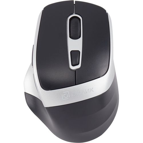 Мышь беспроводная Oklick 516MW, Bluetooth/Радио, оптическая, USB, 1600dpi, черный и серебристый [1978689]