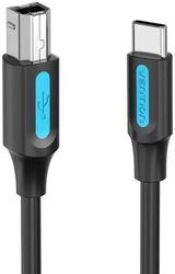 Кабель VENTION CQUBJ, USB Type-C (m) (прямой) - USB B(m) (прямой), черный