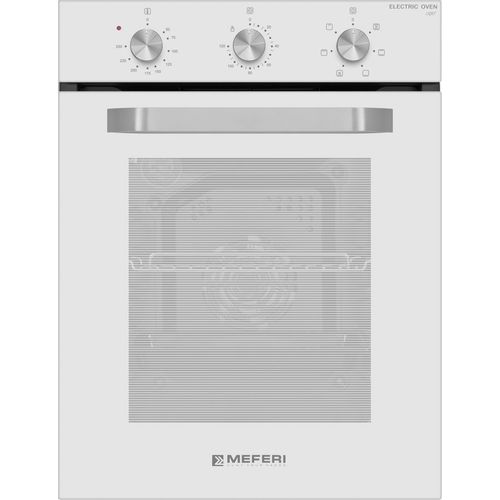 Духовой шкаф электрический MEFERI Light MEO456WH, 53л, дверца с 2 стеклами, белый/нержавеющая сталь