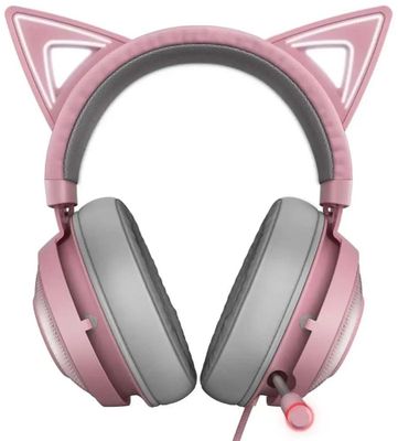 Гарнитура игровая Razer Kraken Kitty Ed. - Quartz,  для компьютера, мониторные,  проводные, розовый  [rz04-02980200-r3m1]