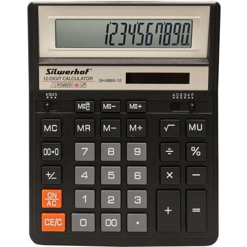 Калькулятор Silwerhof Daily, SH-888X-12, 12-разрядный, черный