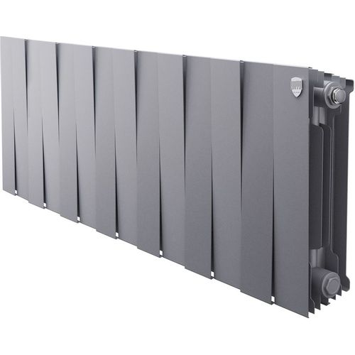 Радиатор биметаллический ROYAL THERMO PianoForte 300, 14 секций, боковое подключение, серебристый