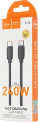 Кабель Hoco X115,  USB Type-C (m) -  USB Type-C (m),  1м,  черный