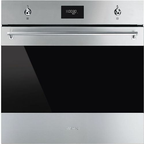 Духовой шкаф электрический SMEG SF6301TVX, 70л, дверца с 3 стеклами, нержавеющая сталь/черный