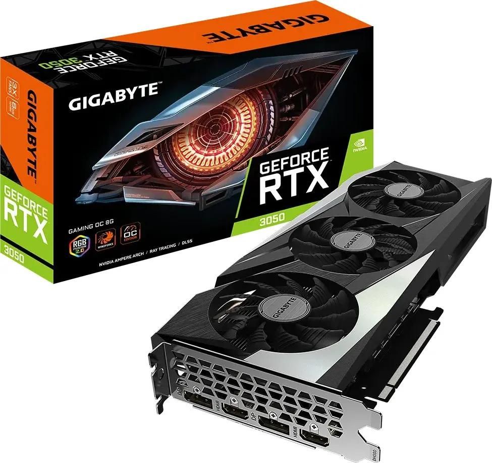 Видеокарта GIGABYTE NVIDIA GeForce RTX 3050 GV-N3050GAMING OC-8GD 8ГБ  GDDR6, OC, Ret – купить в Ситилинк | 1670348