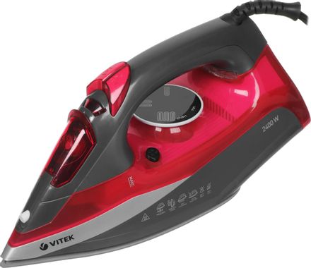 Утюг Vitek VT-8348,  с паровым ударом,  2400Вт,  с автоотключением,  серый и красный