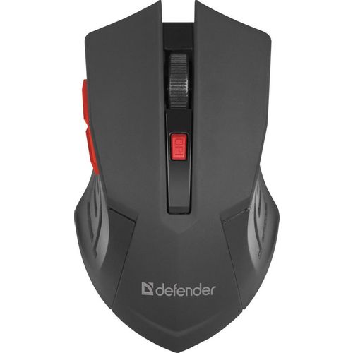 Мышь беспроводная Defender Accura MM-275, радио, оптическая, USB, 1600dpi, черный и красный [52276]