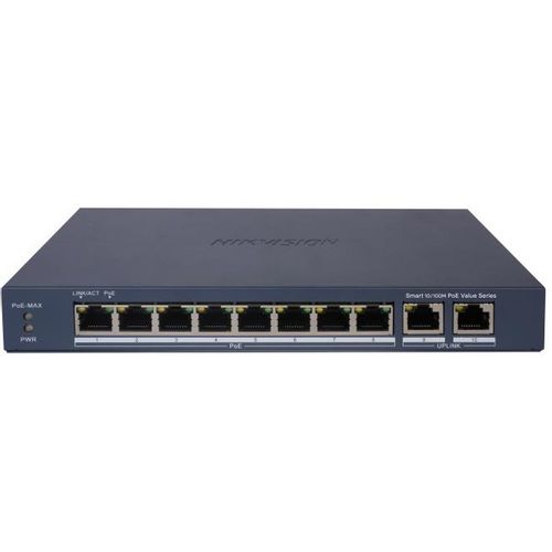 Коммутатор Hikvision DS-3E1310P-EI/M, настраиваемый, 10 RJ-45, 100 Мбит/с