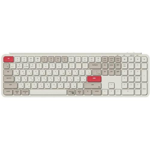 Клавиатура KEYCHRON B6 Pro, беспроводная, USB, Bluetooth/Радиоканал, ножничная, бежевый/красный [b6p-k13]