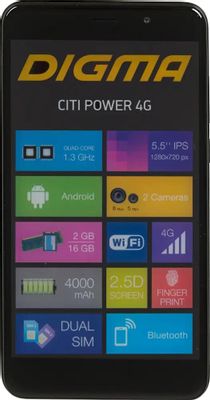 Смартфон Digma Power 4G CITI, черный – купить в Ситилинк | 426517
