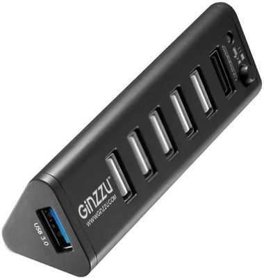 Обзор товара хаб (разветвитель) Ginzzu GR-315UB, черный (1678617) в ...