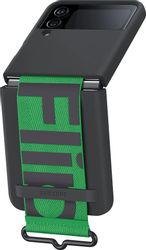 Чехол (клип-кейс) Samsung Silicone Cover with Strap Z Flip4, для Samsung Galaxy Z Flip4, противоударный, черный