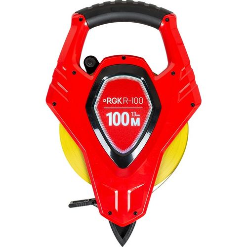 Рулетка геодезическая RGK R100, 100м x12мм, с поверкой [755993]