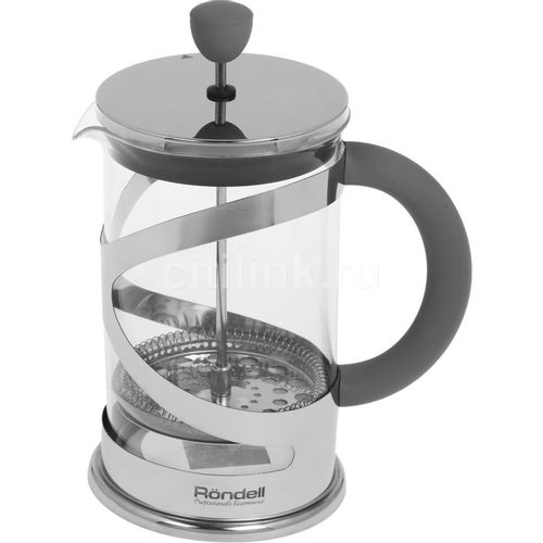 Френч-пресс Rondell Crystal Grey RDS-839, 0.8л, серый