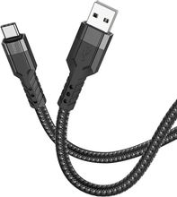 Изображение товара Кабель HOCO U110 Type-C USB Type-C m — USB m, 1.2м, оплетка, 2.4A, черный