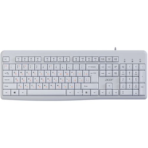 Клавиатура Acer OKW500, проводная, USB, мембранная, белый [zl.kbdee.01s]