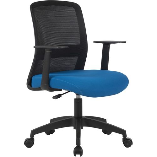 Кресло Cactus Cs-Mc333, сетка/ткань, до 100кг, фиксированные подлокотники, темно-синий
