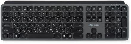 Клавиатура Oklick K859W, беспроводная, USB, Радиоканал,  ножничная, серый/черный [2002136]