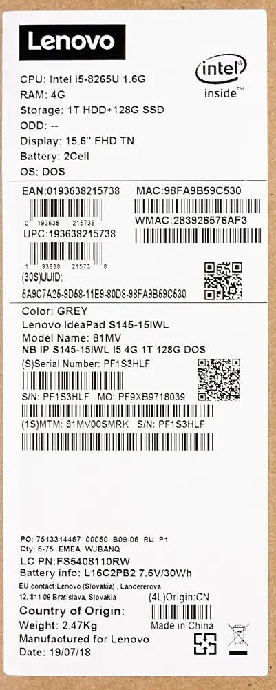 Lenovo i5 8265u new arrivals