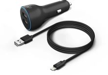 Изображение товара Автомобильное зарядное устройство BORASCO 2xUSB-A 8-pin Lightning 2.4A черное