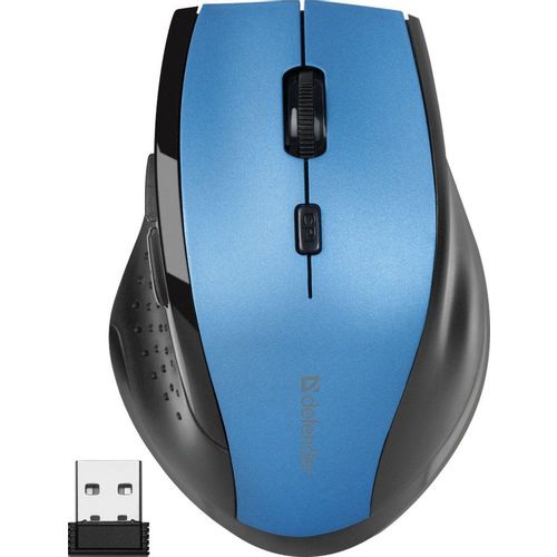Мышь беспроводная Defender Accura MM-365, радио, оптическая, USB, 1600dpi, синий [52366]