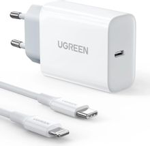 Изображение товара Сетевое зарядное устройство UGREEN CD137 20Вт USB-C Lightning белое