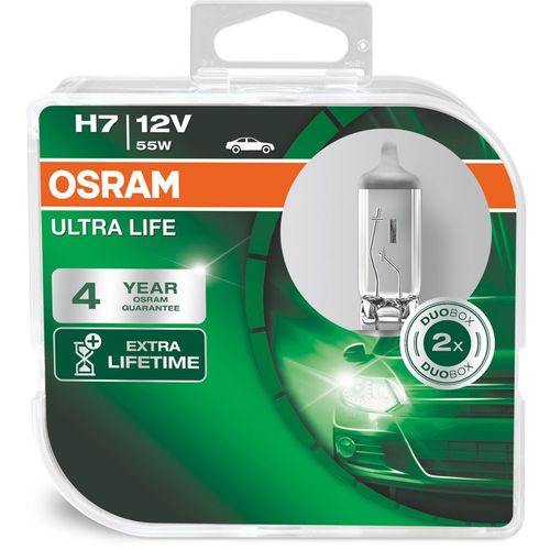 Лампа автомобильная галогенная Osram 64210ULT-HCB, H7, 12В, 55Вт, 2шт