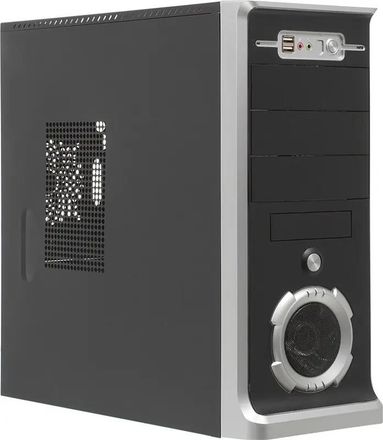 Корпус ATX LinkWorld 316-12, Midi-Tower, без БП, черный и серебристый