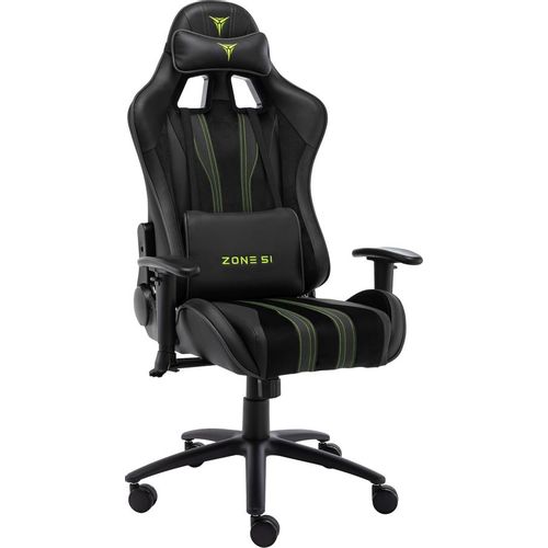 Кресло игровое ZONE 51 Gravity, экокожа/замшевая ткань, до 150кг, топ-ган, регулируемые 2D подлокотники, черный