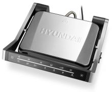 Электрогриль Hyundai HYG-3022, серебристый и черный – купить в Ситилинк ...