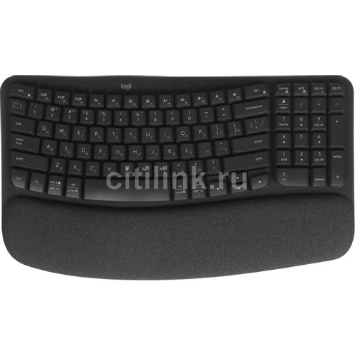 Клавиатура Logitech Wave Keys, беспроводная, USB, Bluetooth/Радиоканал, мембранная, графитовый [920-012319]