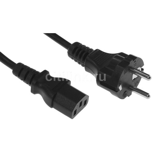 Шнур питания Lanmaster (LAN-PP13/SH-0.5-BK) C13-Schuko проводник.:3x0.75мм2 0.5м 220В 10А черный