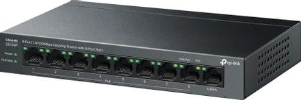 Коммутатор TP-LINK LS109P, неуправляемый, 9 RJ-45, 10/100 Мбит/с