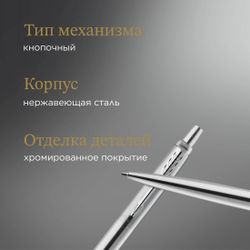Набор ручек Parker Jotter Core KB61 Stainless Steel CT коробка подарочная