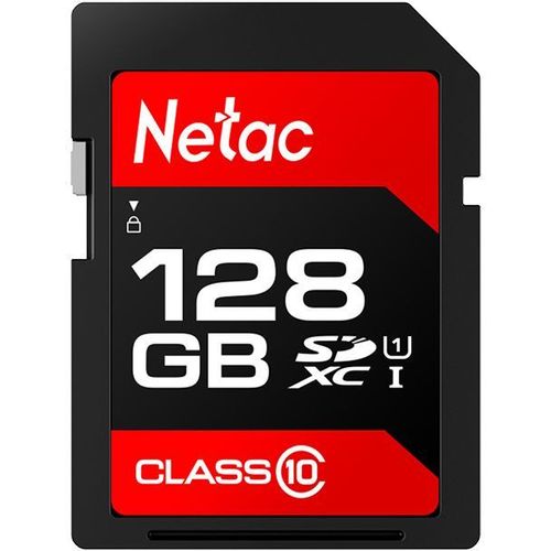 Карта памяти SDXC UHS-I U1 NETAC P600 128 ГБ, 80 МБ/с, Class 10, NT02P600STN-128G-R, 1 шт., без адаптера