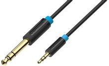 Изображение товара Кабель аудио VENTION Jack 3.5 на Jack 6.3 позолоченный 5м черный