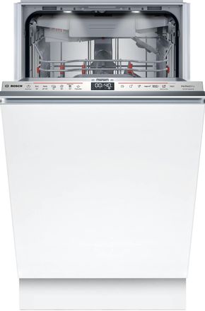Встраиваемая посудомоечная машина Bosch Serie 8 SPV8ZMX06Q,  узкая, ширина 44.8см, полновстраиваемая, загрузка 10 комплектов, нержавеющая сталь