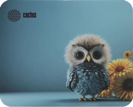 Коврик для мыши Cactus Owl blue ткань, 220х180х2мм [cs-mpc-p07xs]