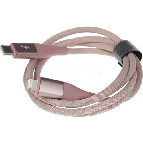 Кабель SOLOVE DW5, Lightning (m) — USB Type-C (m), 1м, розовый [dw5 pink rus]