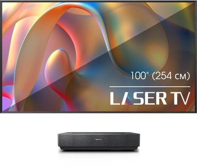 100" Лазерный телевизор Hisense Laser TV 100L5H, 4K Ultra HD, серебристый, СМАРТ ТВ, Vidaa