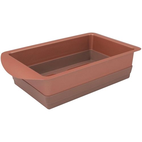 Форма для выпечки Rondell Karamelle RDF-450, прямоугольная, 14x22см, сталь углеродистая/силикон, карамель