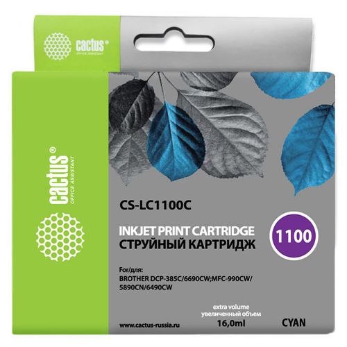 Картридж Cactus CS-LC1100C, голубой / CS-LC1100C