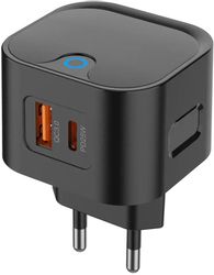 Изображение товара Сетевое зарядное устройство PERO ТС21B 25Вт с USB-A и USB-C Изображение товара Сетевое зарядное устройство PERO ТС21B 25Вт с USB-A и USB-C