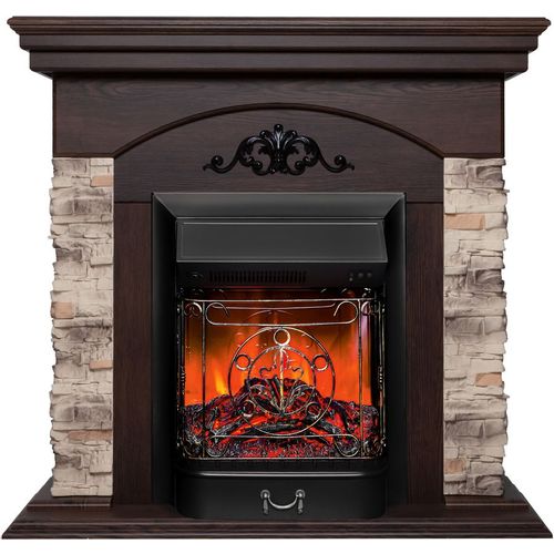 Электрокамин REALFLAME Rockwood Nt/Majestic BL орех фактурный