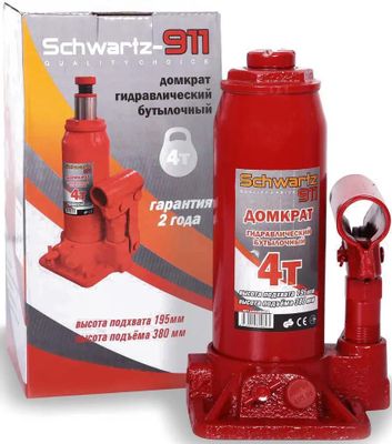 Характеристики Домкрат гидравлический AZARD Schwartz-911 бутылочный, 4т ...