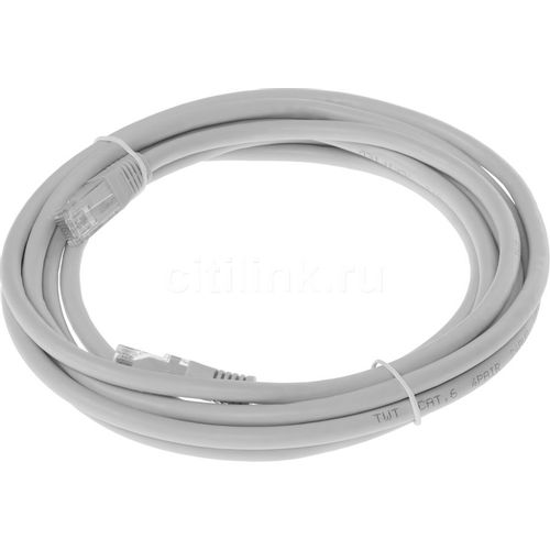 Патч-корд LanMaster вилка RJ-45, вилка RJ-45, кат.6, ПВХ, 3м, серый [twt-45-45-3.0/6-gy]