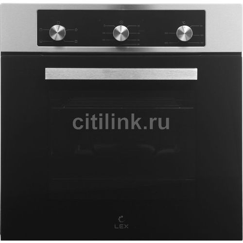 Духовой шкаф электрический LEX EDM 042 IX, 62л, дверца с 2 стеклами, нержавеющая сталь/черный