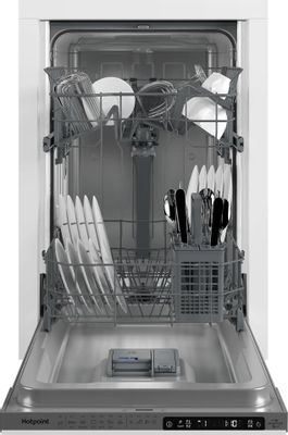 Встраиваемая посудомоечная машина HOTPOINT HIS 1C69,  узкая, ширина 44.8см, полновстраиваемая, загрузка 10 комплектов