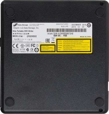 Оптический привод DVD-RW LG GP60NB60, внешний, USB, черный, Ret ...